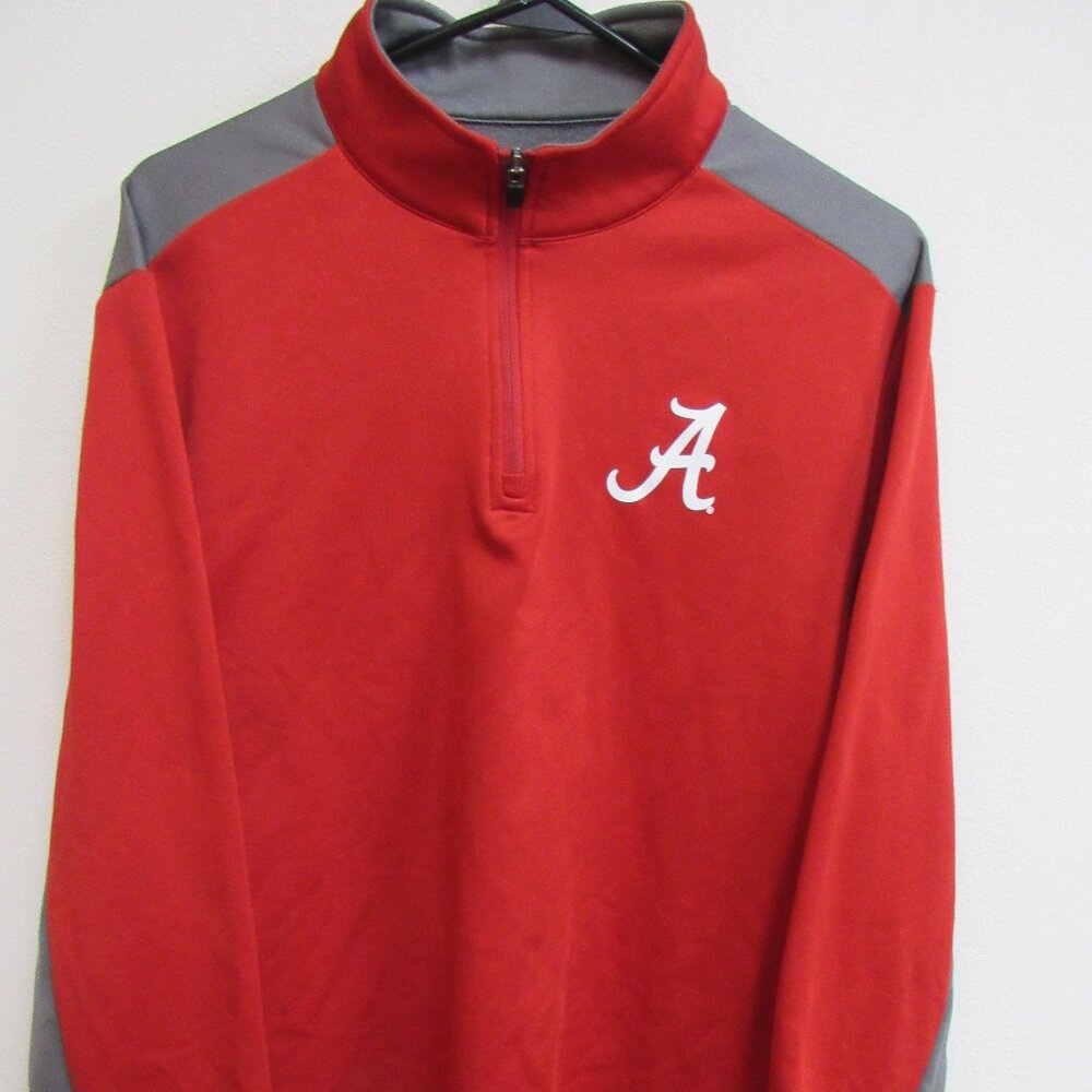 Fanatics Red 1/4 Zip Fleece Pullover Track Jacket Alabama Crimson Tide Large